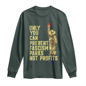 Protect Our National Parks Long Sleeve Shirt Bear Progressive Funny Gift TS10 Dark Forest Green Print Your Wear