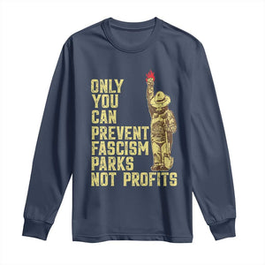 Protect Our National Parks Long Sleeve Shirt Bear Progressive Funny Gift TS10 Navy Print Your Wear