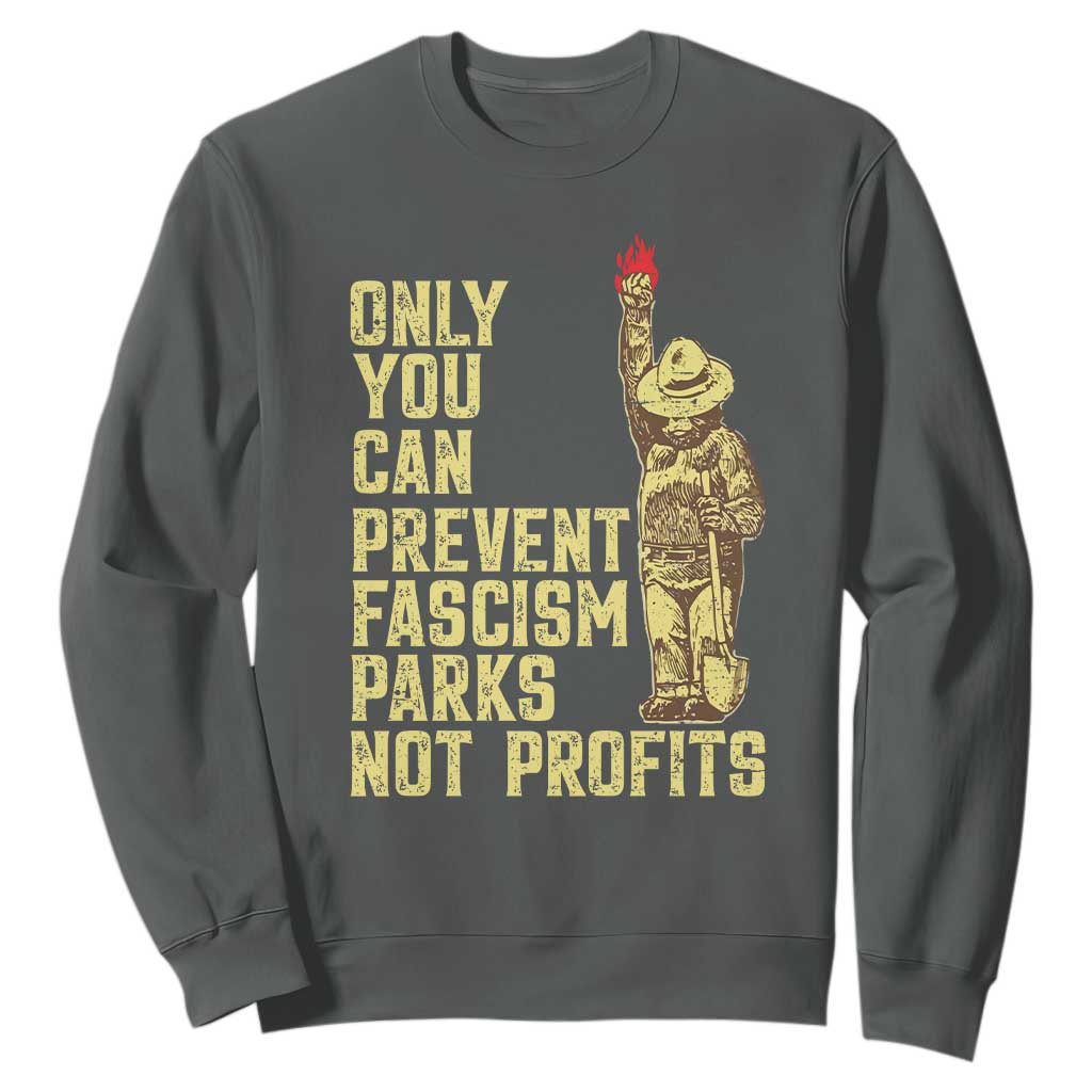 Protect Our National Parks Sweatshirt Bear Progressive Funny Gift TS10 Dark Heather Print Your Wear