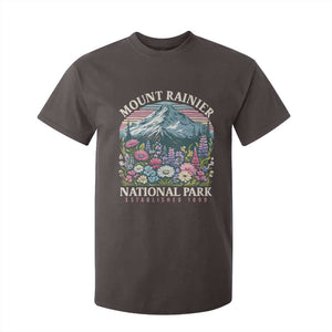 Mount Rainier National Park T Shirt For Kid Retro Vintage Wildflowers TS10 Dark Chocolate Print Your Wear