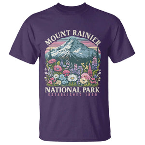 Mount Rainier National Park T Shirt Retro Vintage Wildflowers TS10 Purple Print Your Wear