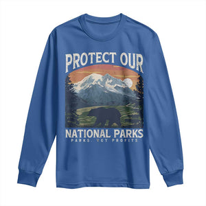 Protect Our National Parks Long Sleeve Shirt Vintage NPS Bear Mountains TS10 Royal Blue Print Your Wear