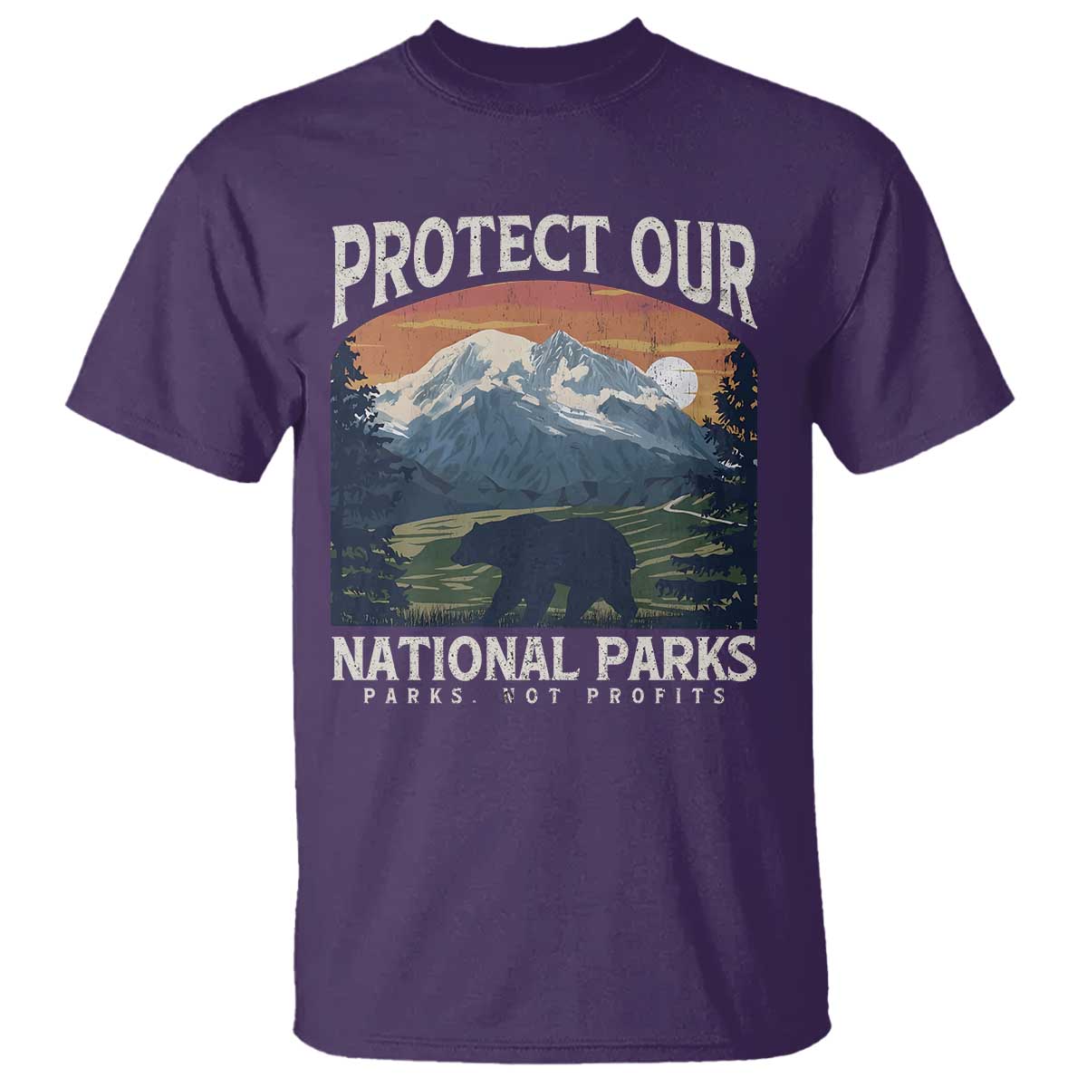 Protect Our National Parks T Shirt Vintage NPS Bear Mountains TS10 Purple Print Your Wear