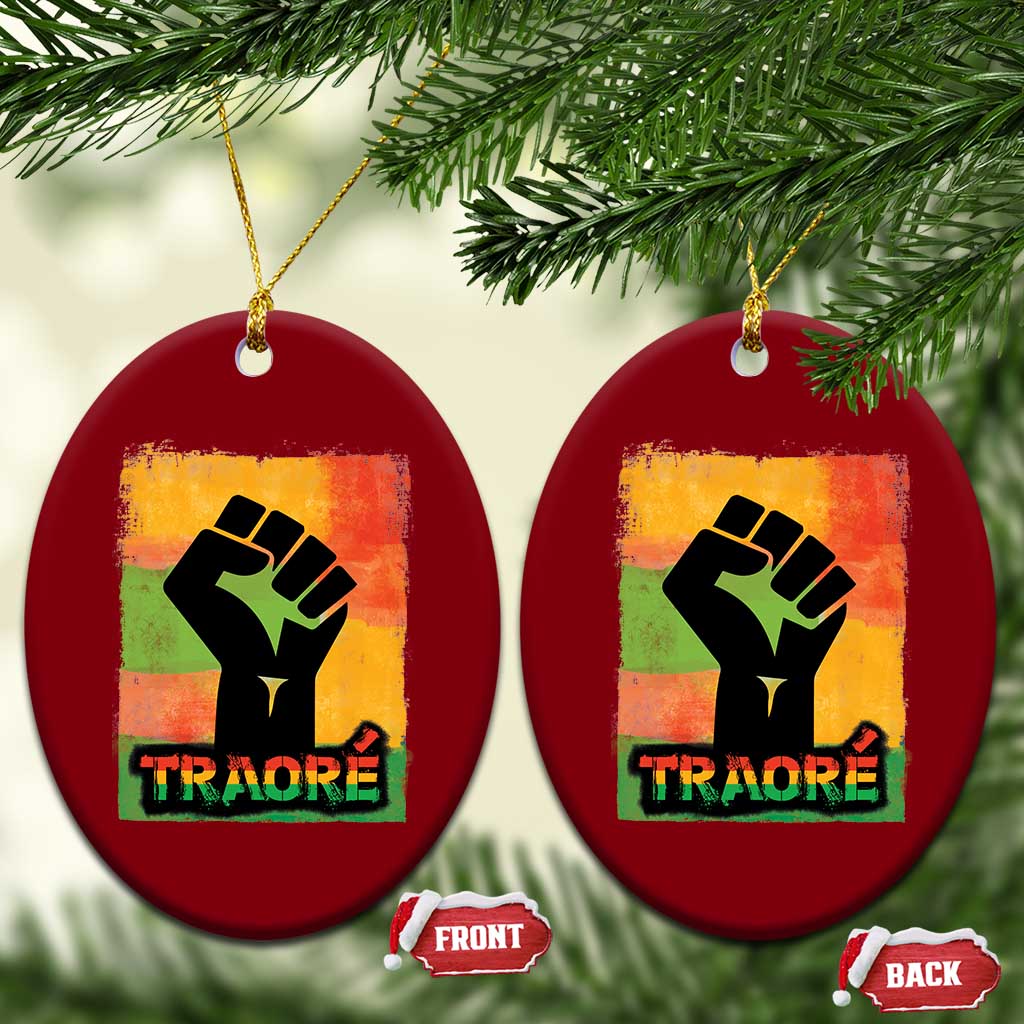 Burkina Faso Ibrahim Traoré Ceramic Ornament TS10 Print Your Wear