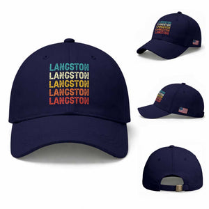 Langston Baseball Cap Oklahoma Retro Vintage City TS10 Baseball Cap Universal Fit Dark Blue Print Your Wear