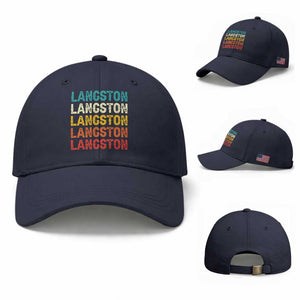 Langston Baseball Cap Oklahoma Retro Vintage City TS10 Baseball Cap Universal Fit Navy Print Your Wear