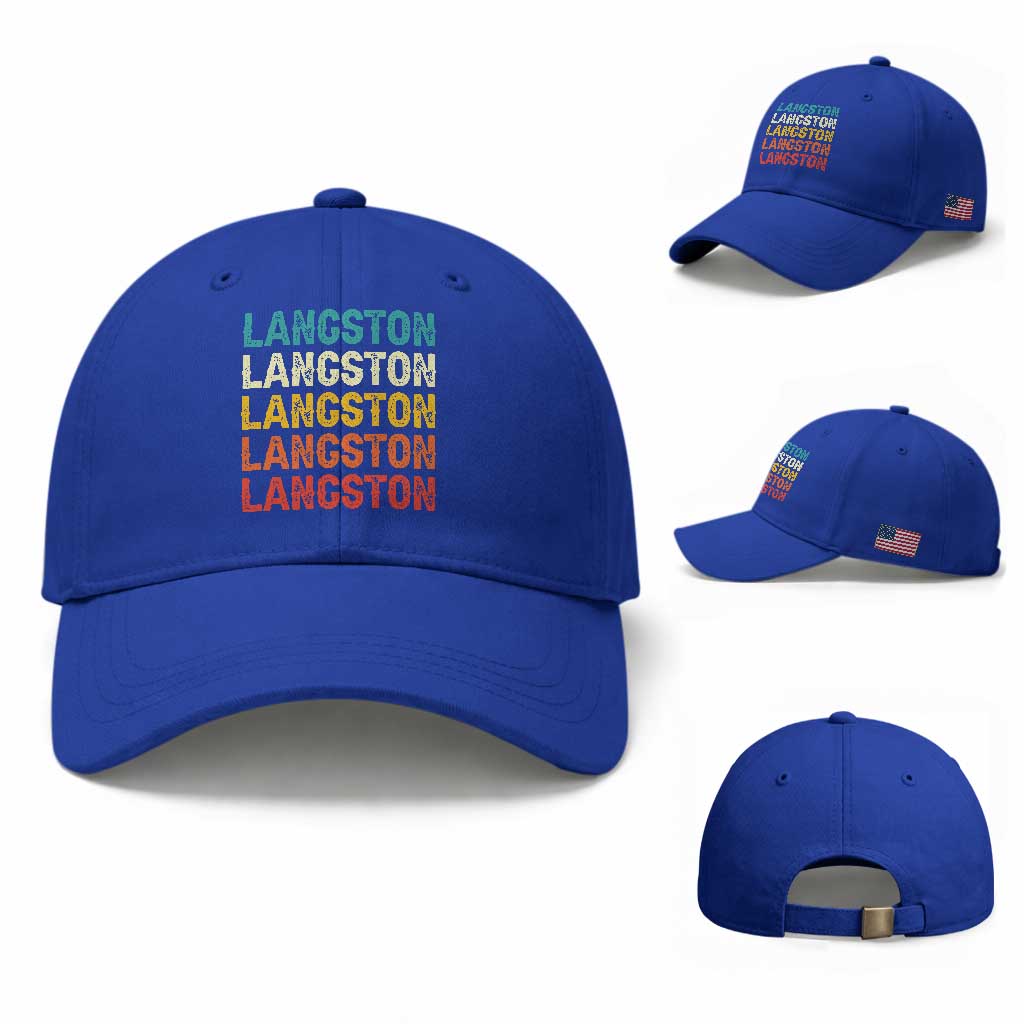 Langston Baseball Cap Oklahoma Retro Vintage City TS10 Baseball Cap Universal Fit Royal Blue Print Your Wear