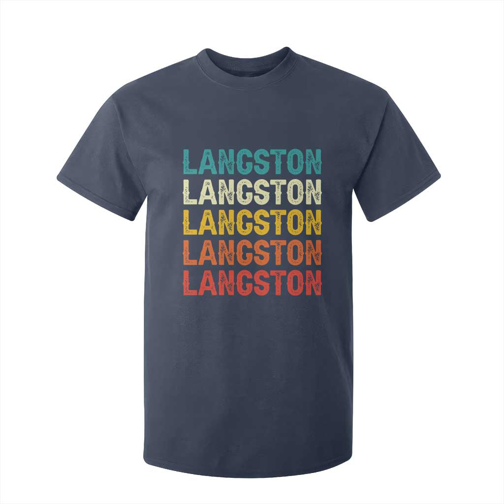 Langston T Shirt For Kid Oklahoma Retro Vintage City TS10 Navy Print Your Wear