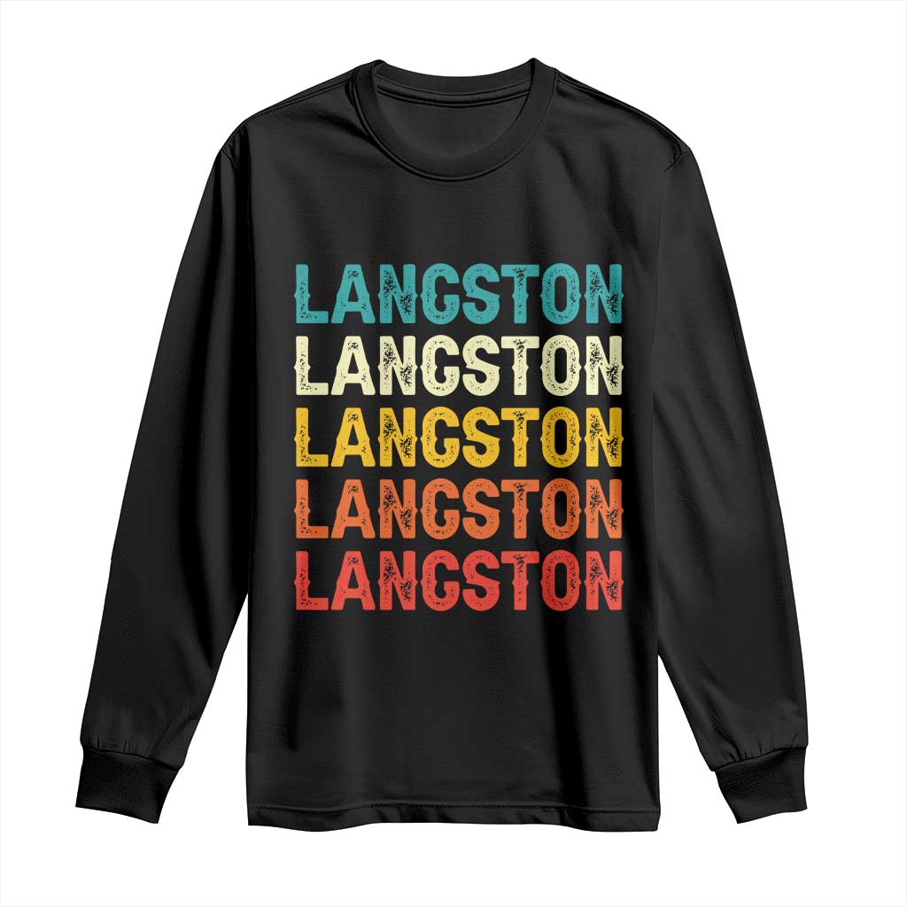 Langston Long Sleeve Shirt Oklahoma Retro Vintage City TS10 Black Print Your Wear