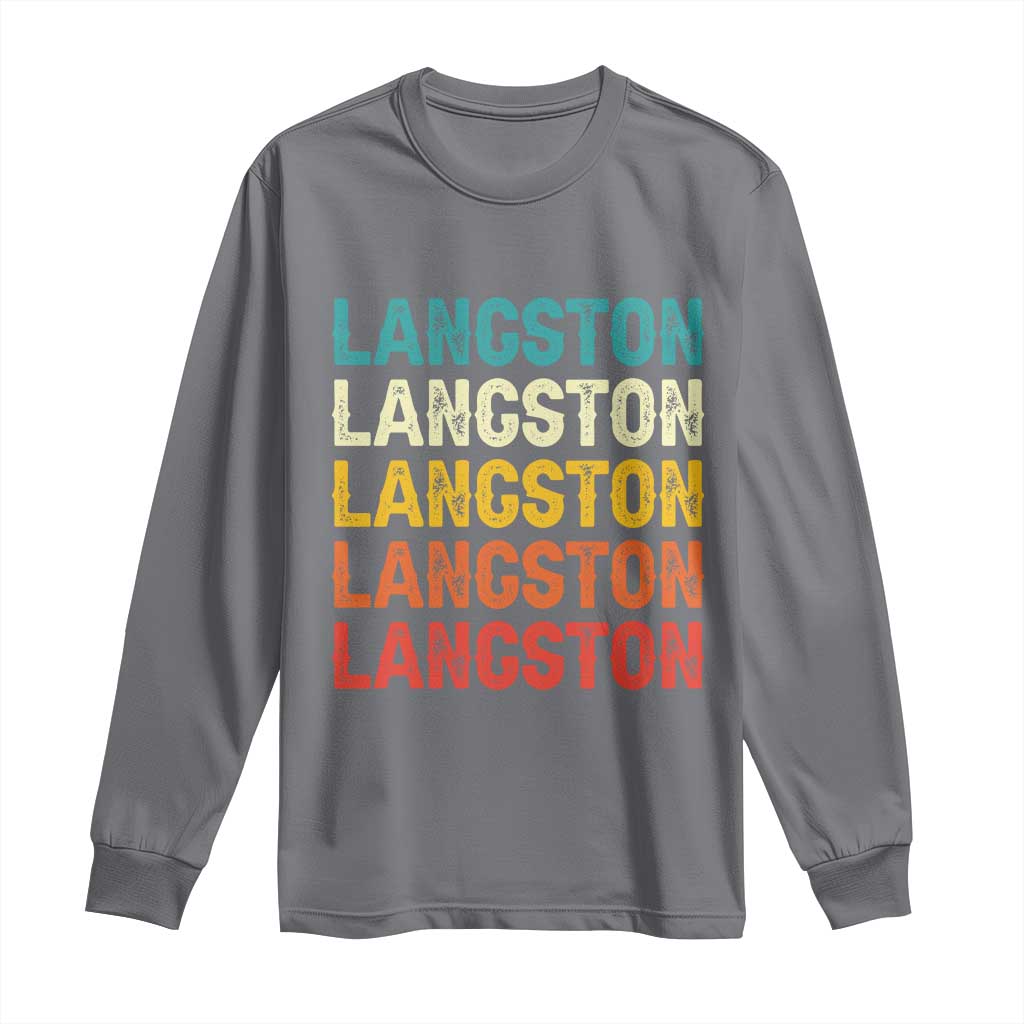 Langston Long Sleeve Shirt Oklahoma Retro Vintage City TS10 Charcoal Print Your Wear