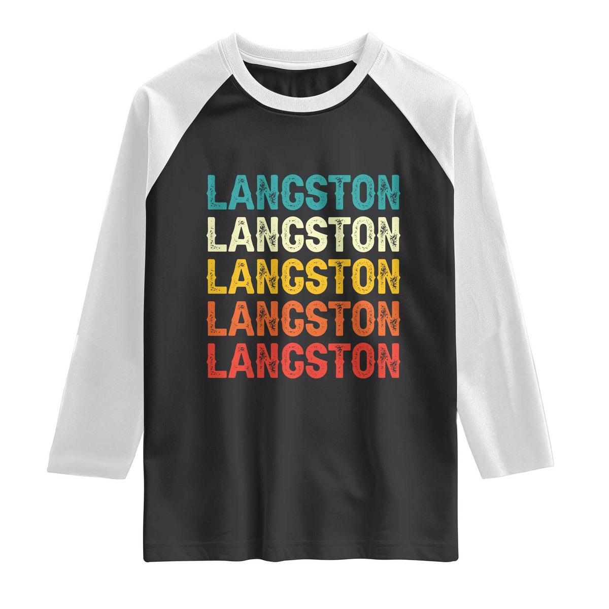 Langston Raglan Shirt Oklahoma Retro Vintage City TS10 Black White Print Your Wear