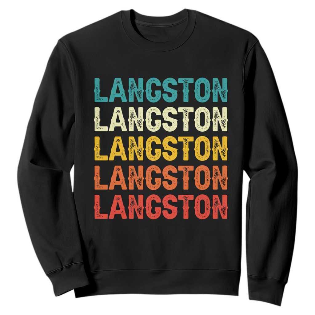 Langston Sweatshirt Oklahoma Retro Vintage City TS10 Black Print Your Wear