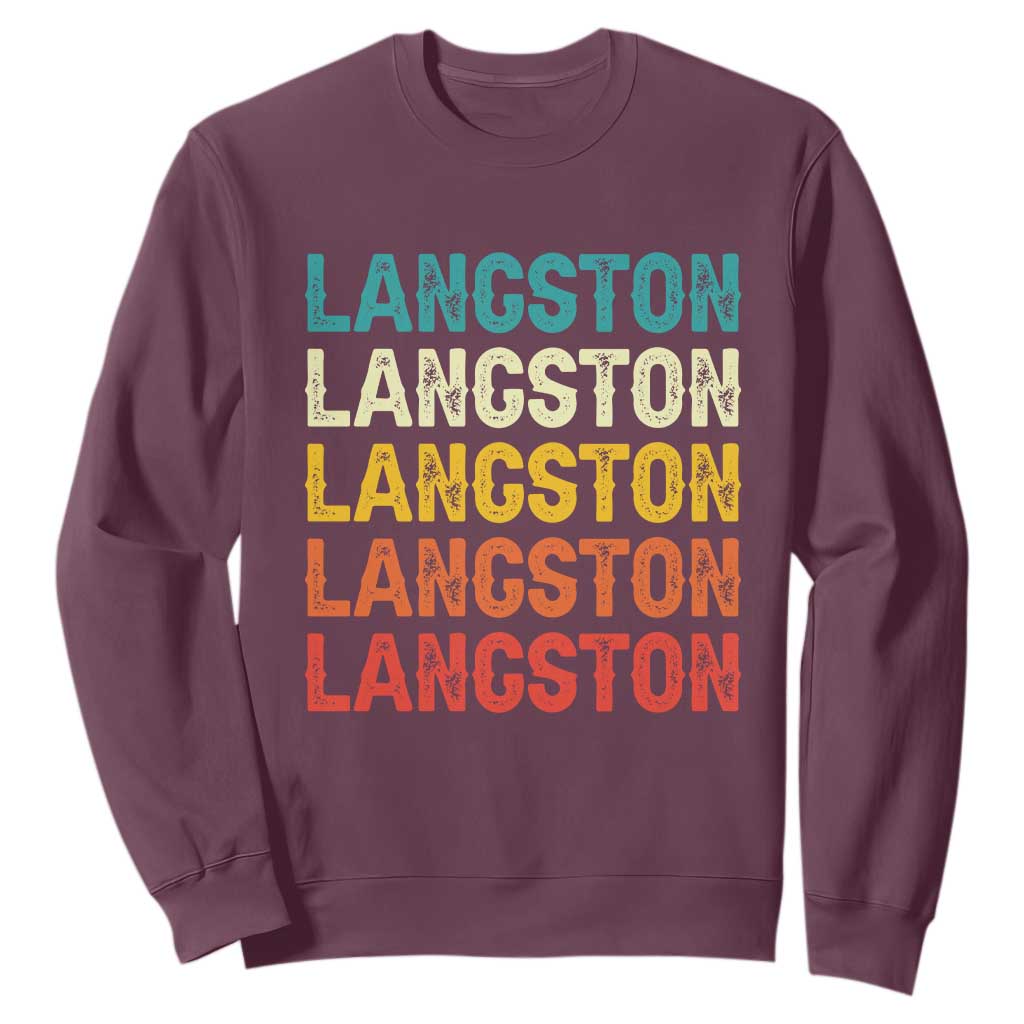 Langston Sweatshirt Oklahoma Retro Vintage City TS10 Maroon Print Your Wear