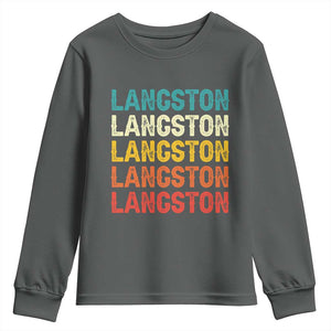 Langston Youth Sweatshirt Oklahoma Retro Vintage City TS10 Dark Heather Print Your Wear