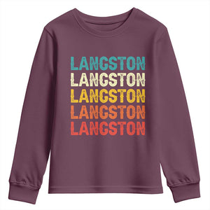 Langston Youth Sweatshirt Oklahoma Retro Vintage City TS10 Maroon Print Your Wear
