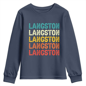 Langston Youth Sweatshirt Oklahoma Retro Vintage City TS10 Navy Print Your Wear