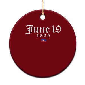 June 19 1865 Juneteenth Flag Ceramic Ornament Celebrating Black Freedom History TS10 1pc Red Print Your Wear