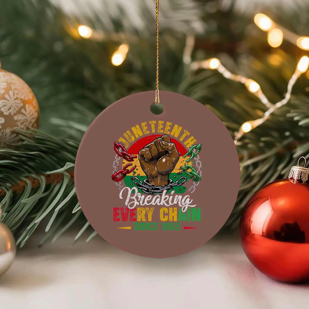 Juneteenth Breaking Every Chain Since 1865 Ceramic Ornament Retro Vintage TS10 1pc Mocha Print Your Wear
