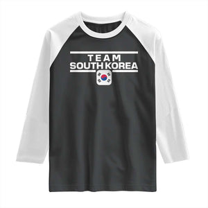 Team South Korea Korean Flag Raglan Shirt TS10 Black White Print Your Wear