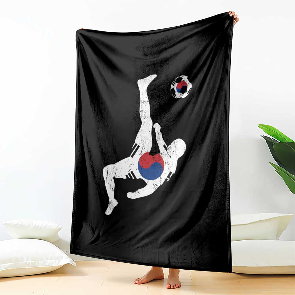 South Korea Soccer Throw Blanket Bicycle Kick Silhouette Korean Flag TS10 Print Your Wear