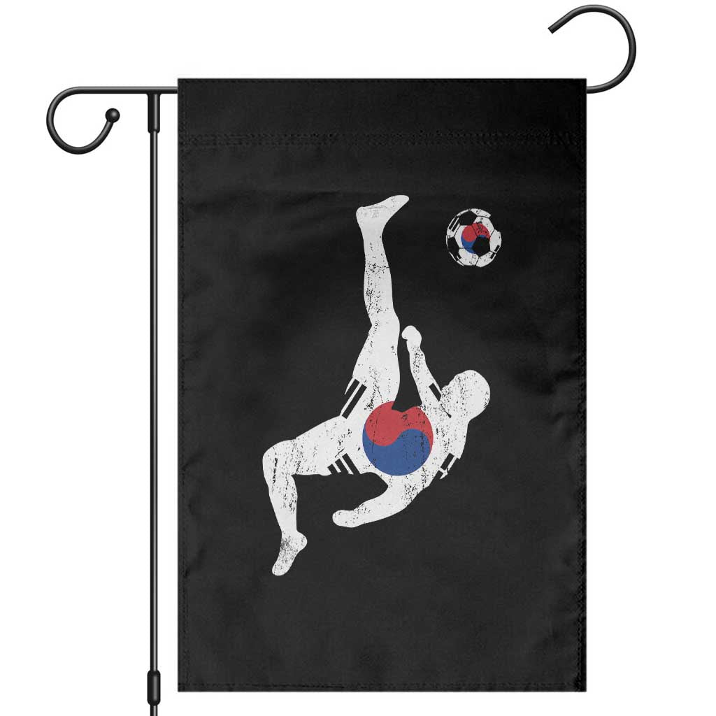 South Korea Soccer Garden Flag Bicycle Kick Silhouette Korean Flag TS10 Black Print Your Wear