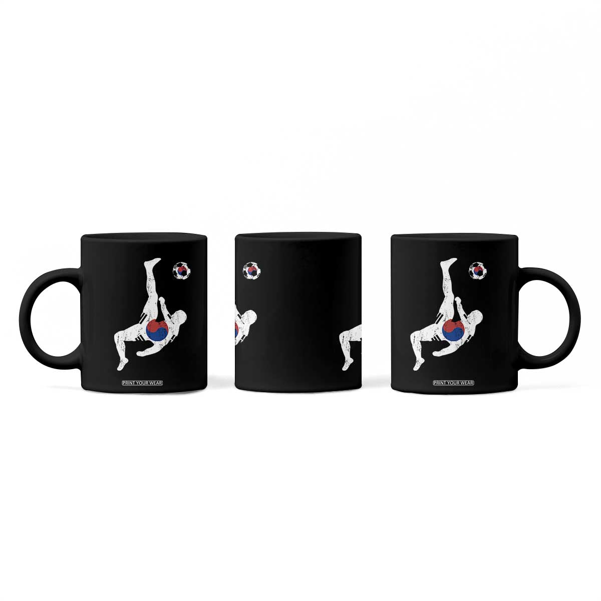 South Korea Soccer Coffee Mug Bicycle Kick Silhouette Korean Flag TS10 Print Your Wear