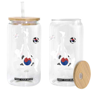 South Korea Soccer Glass Can Bicycle Kick Silhouette Korean Flag TS10 Print Your Wear