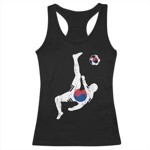 South Korea Soccer Racerback Tank Top Bicycle Kick Silhouette Korean Flag TS10 Black Print Your Wear