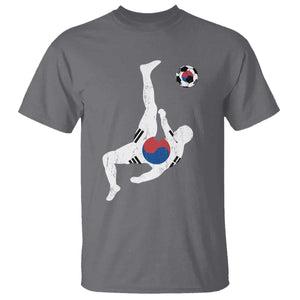 South Korea Soccer T Shirt Bicycle Kick Silhouette Korean Flag TS10 Charcoal Print Your Wear