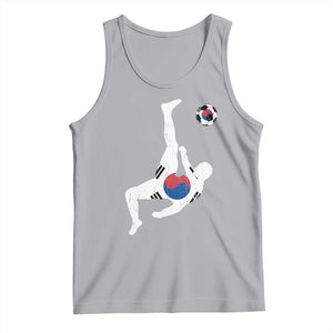 South Korea Soccer Tank Top Bicycle Kick Silhouette Korean Flag TS10 Athletic Heather Print Your Wear