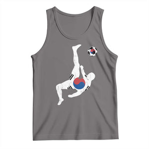 South Korea Soccer Tank Top Bicycle Kick Silhouette Korean Flag TS10 Deep Heather Print Your Wear