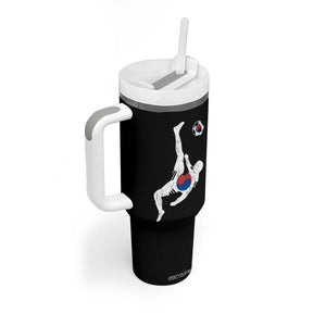 South Korea Soccer Tumbler With Handle Bicycle Kick Silhouette Korean Flag TS10 Print Your Wear