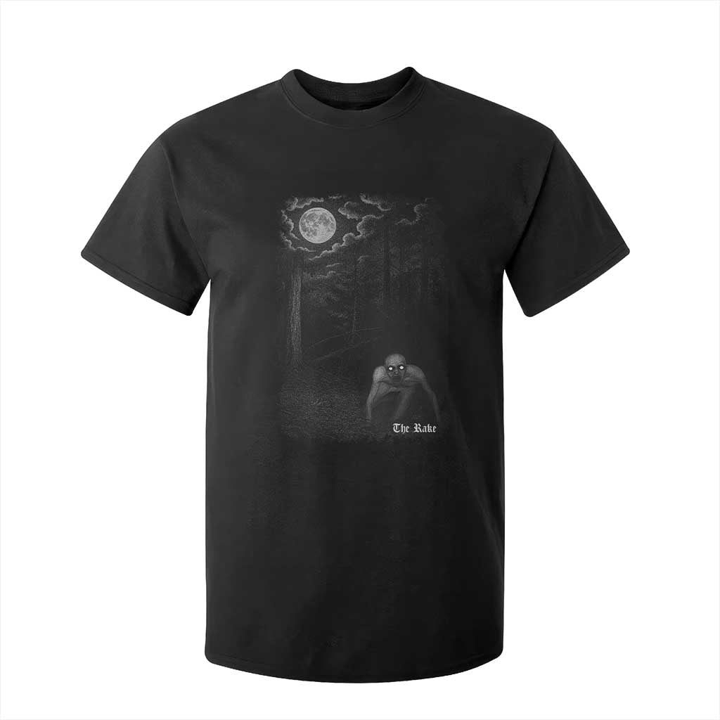 Rake Creepypasta T Shirt For Kid Cryptid Series Cryptozoology Gift Creepy Horror Halloween TS10 Black Print Your Wear