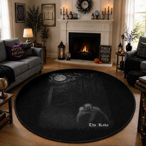 Rake Creepypasta Round Rug Cryptid Series Cryptozoology Gift Creepy Horror Halloween