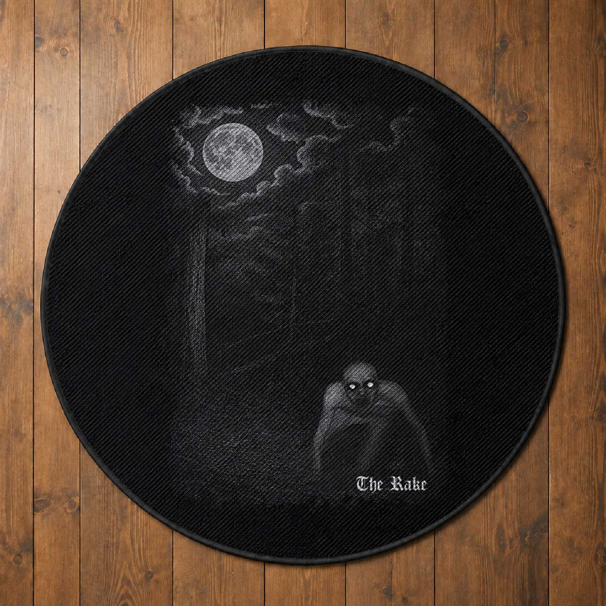 Rake Creepypasta Round Rug Cryptid Series Cryptozoology Gift Creepy Horror Halloween