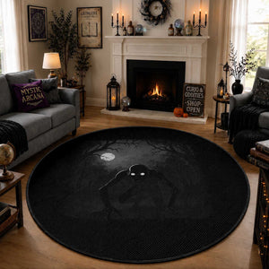 Rake Creepypasta Round Rug Creepy Cryptid Series Cryptozoology Gift Halloween