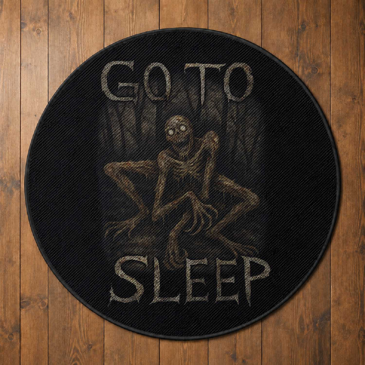 Rake Creepypasta Round Rug Creepy Cryptid Series Alt Goth Grunge Horror Aesthetic