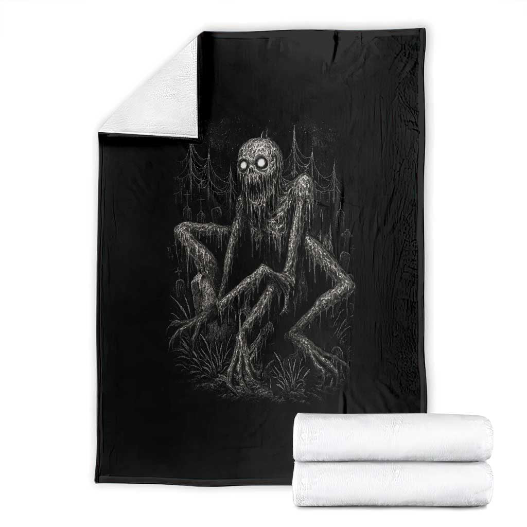 Creepy Rake Throw Blanket Creepypasta Cryptid Series Alt Goth Grunge Horror Aesthetic TS10 Black Print Your Wear