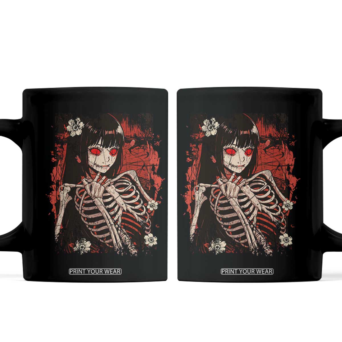 Horror Anime Manga Coffee Mug Japan Japanese Creepy Kawaii Goth TS10 Black Print Your Wear