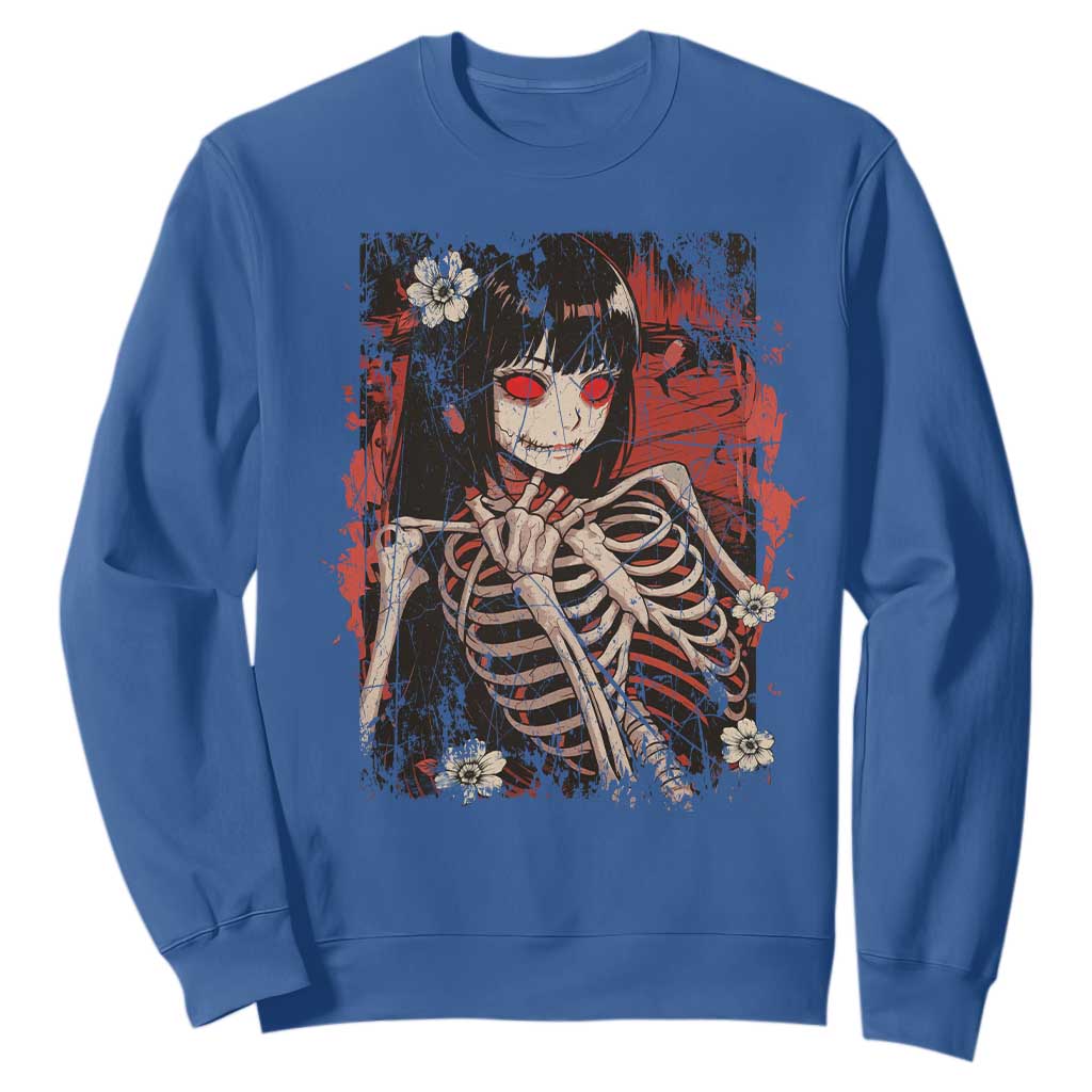 Horror Anime Manga Sweatshirt Japan Japanese Creepy Kawaii Goth TS10 Royal Blue Print Your Wear