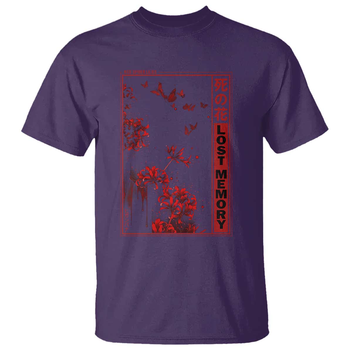 Japanese Spider Lily T Shirt Soft Grunge Anime Aesthetic Flower TS10 Purple Print Your Wear