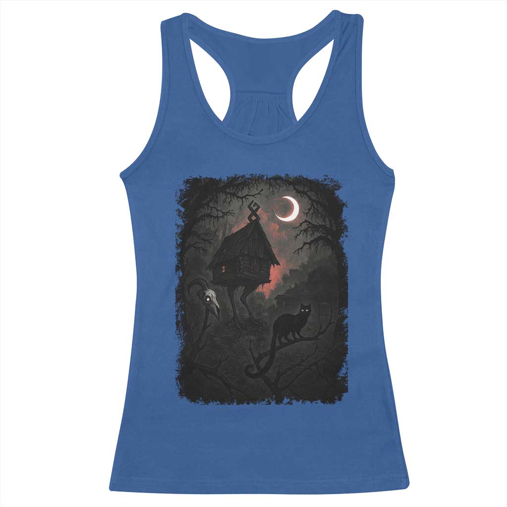 Baba Yaga House Racerback Tank Top Gothic Slavic Folklore Russia Fairy Tale TS10 Royal Blue Print Your Wear