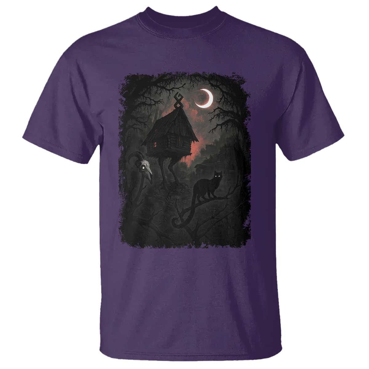 Baba Yaga House T Shirt Gothic Slavic Folklore Russia Fairy Tale TS10 Purple Print Your Wear