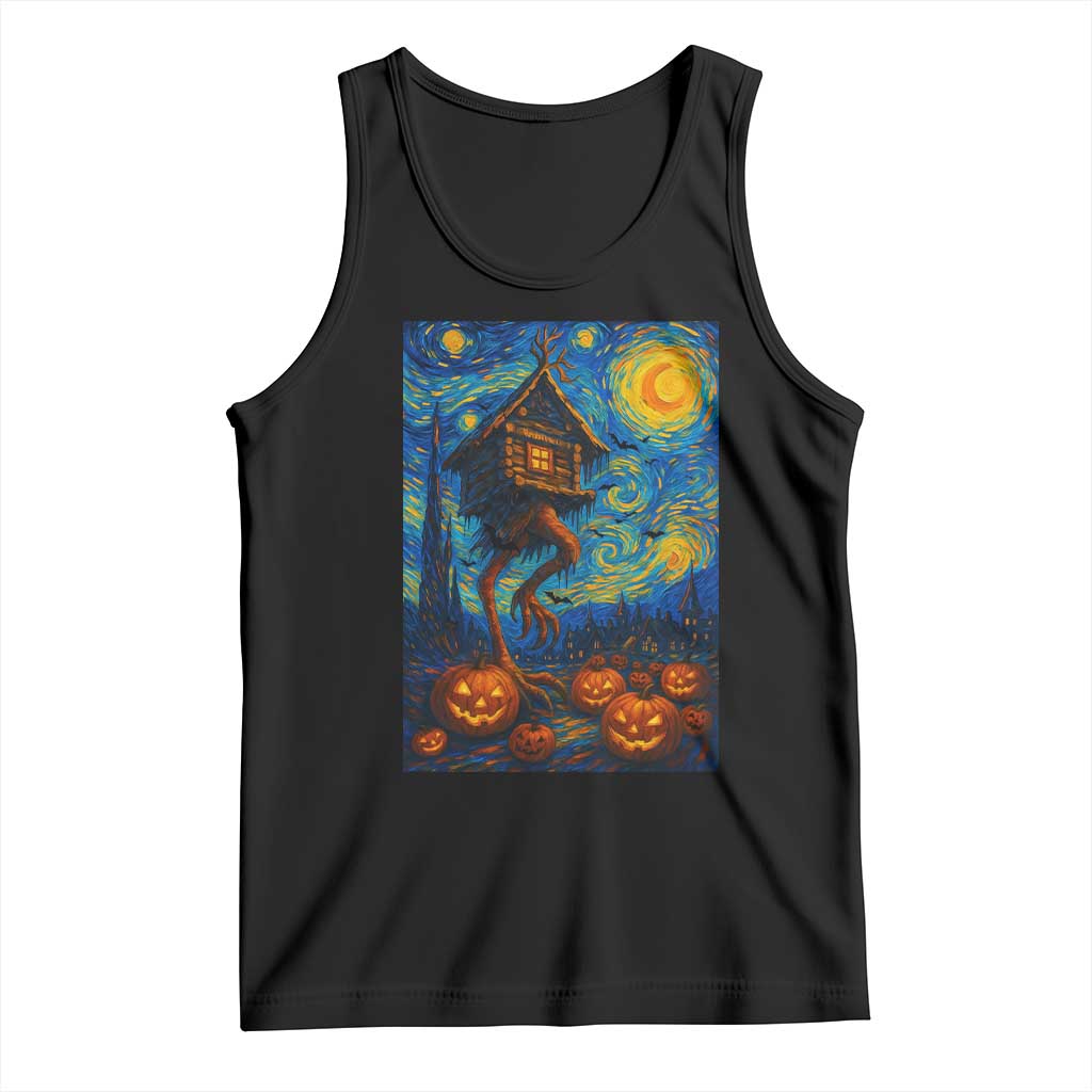 Baba Yaga House Tank Top Starry Night Van Gogh Slavic Folklore Russia Fairy Tale TS10 Black Print Your Wear