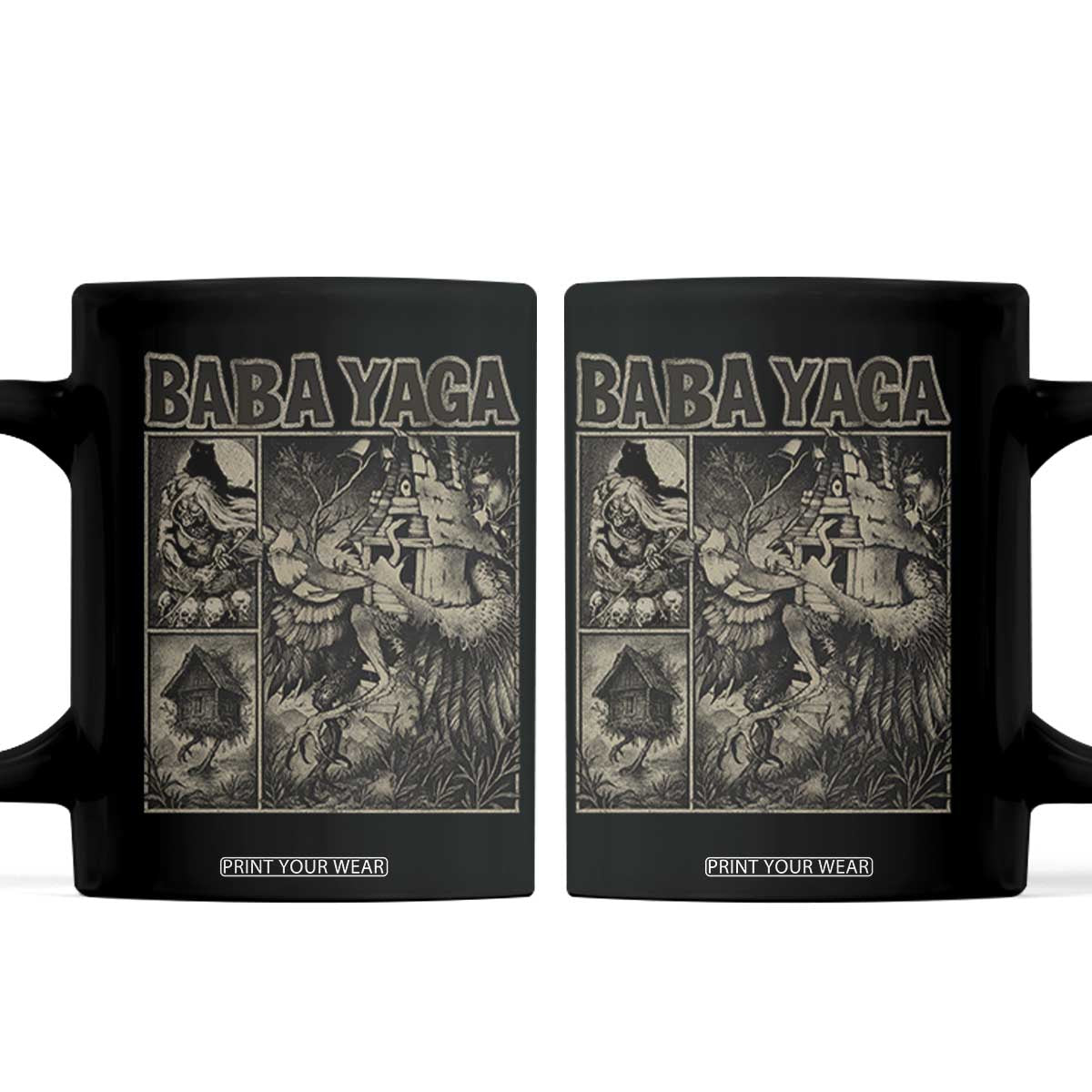 Baba Yaga House Coffee Mug Slavic Folklore Russia Fairy Tale Horror Fans TS10 Black Print Your Wear