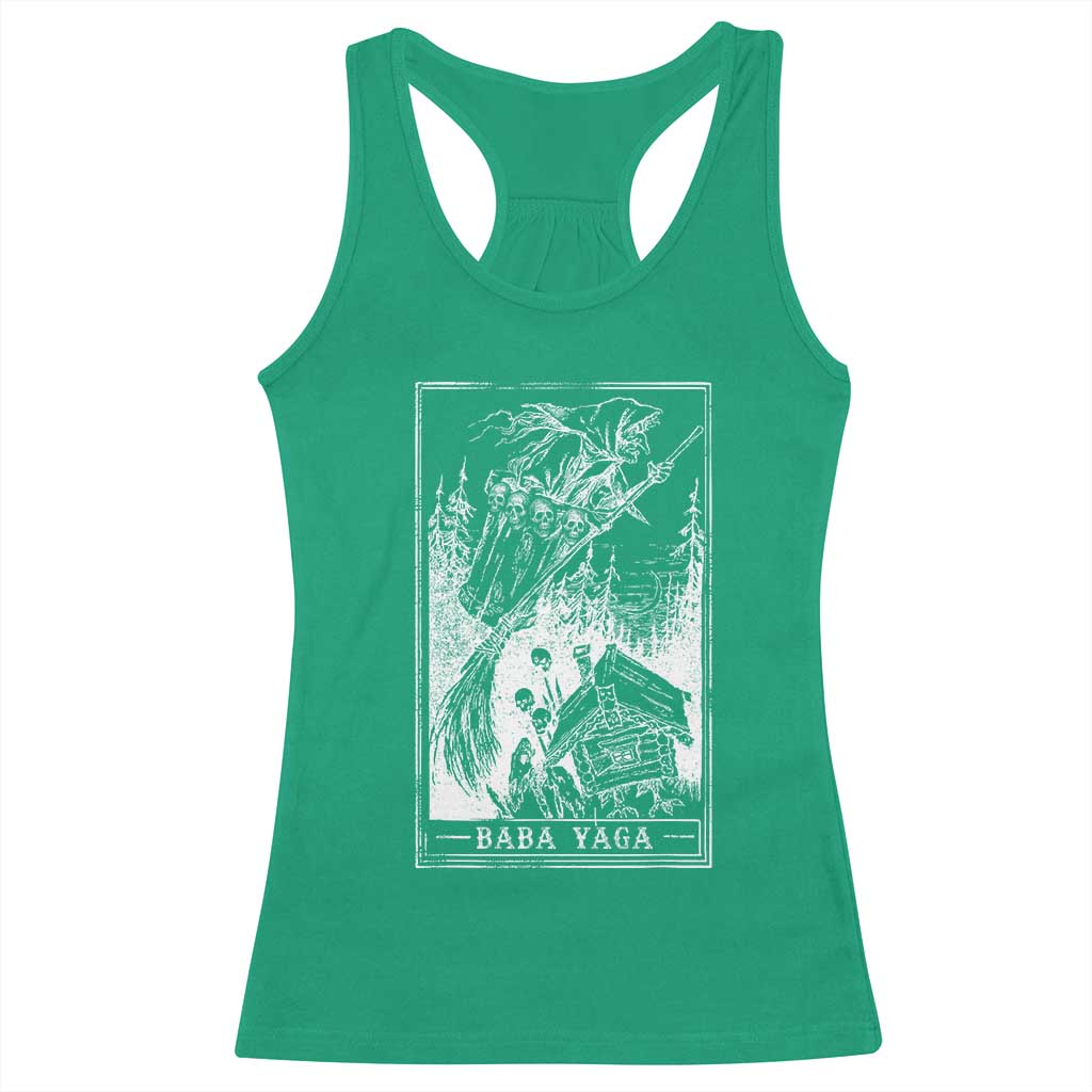 Baba Yaga House Tarot Card Racerback Tank Top Botanical Slavic Folklore Pagan Witchy TS10 Irish Green Print Your Wear