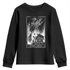 Baba Yaga House Tarot Card Youth Sweatshirt Botanical Slavic Folklore Pagan Witchy TS10 Black Print Your Wear