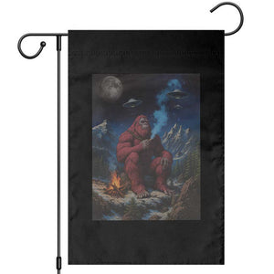 Funny Smoking Bigfoot Garden Flag Vintage Cigarette Sasquatch UFO Cryptid Meme TS10 Black Print Your Wear