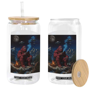 Funny Smoking Bigfoot Glass Can Vintage Cigarette Sasquatch UFO Cryptid Meme TS10 Print Your Wear