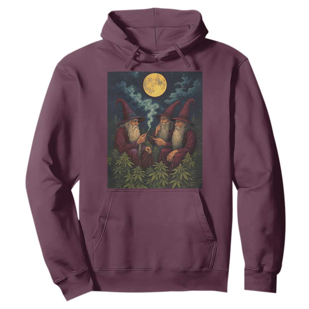 Wizard 420 Smoking Marijuana Hoodie Funny Stoner Weed Lover Meme TS10 Maroon Print Your Wear